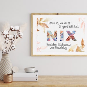 Geschenkidee zum Geburtstag Geldgeschenk Last Minute Geburtstagsgeschenk Du wolltest doch NIX DIY Vorlage PDF Sofort Download ausdrucken