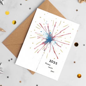 Karte Silvester 2025 Grußkarte Neujahrsglückwünsche Gutes neues Jahr guten Rutsch zum selbst ausdrucken Druckvorlage A6 PDF Geschenkidee 1