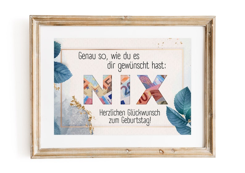 Sofort Download Geschenkidee zum Geburtstag Geldgeschenk Last Minute