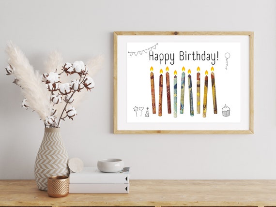 Sofort Download Geldgeschenk zum Geburtstag Last Minute Geburtstagsgeschenk Happy Birthday to you Geschenkidee Kerzen DIY Vorlage PDF