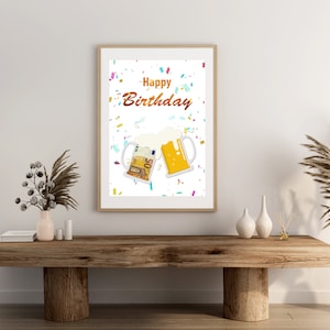 Money gift | Last minute gift birthday | Gift idea man | Happy Birthday | Beer | Men | DIY Template PDF Instant Download