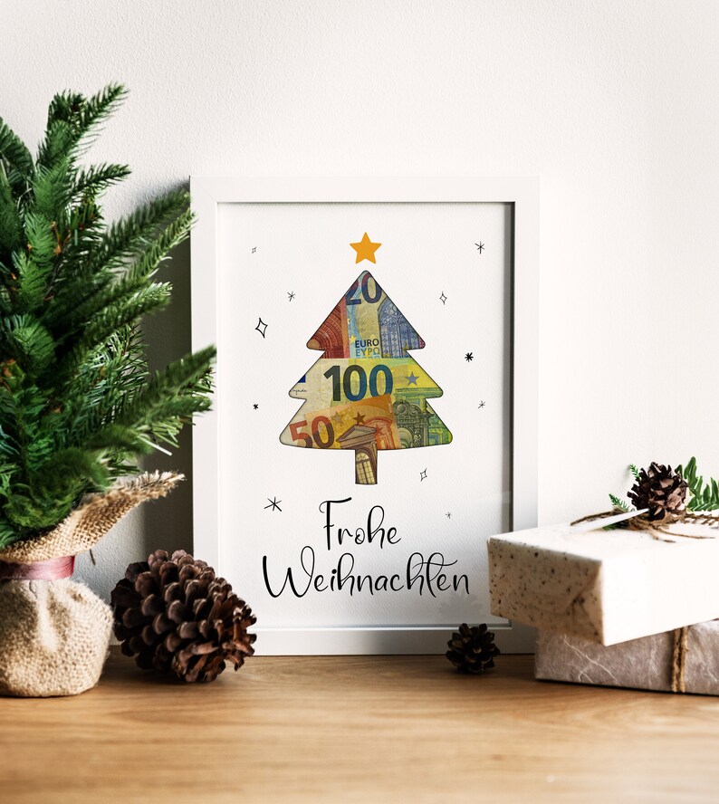 Produktbild von Wunscherfüller Geldgeschenk Wehnachten, Vorlage Verpackung Geld Schenken, Wehnachtsgeschenk
