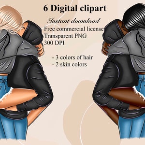 Couple clipart, Family Clipart, Fashion clipart, Couple art, Anniversary gift, Girl with boyfriend clipart, Girl clipart, Boyfriend clipart