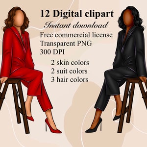 Faceless clipart, Boss girl clipart, Fashion illustration, African American clipart, Look Clipart, Fashion clipart, Black woman clipart