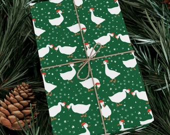 Christmas Goose Wrapping Paper Funny Christmas Gift Wrap Unique Holiday Wrapping Paper Christmas Geese Gift Wrap