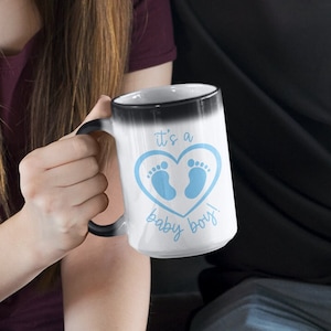 Personalized Gender Reveal Mug: It&#39;s A Boy Color Changing Coffee Cup (11oz)