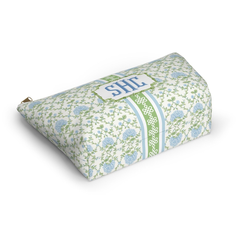 Monogrammed Mahjong Tile Bag: Chinoiserie Cosmetic Pouch image 5