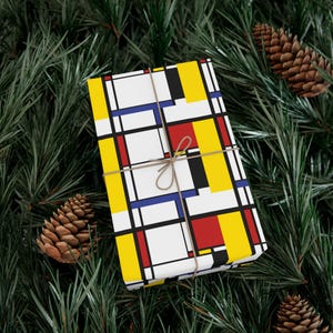 Carta da regalo Piet Mondrian, carta da regalo stile De Stijl, rotolo di carta da regalo opera d'arte, carta da regalo pittura, carta da regalo di lusso, regalo per amanti dell'arte