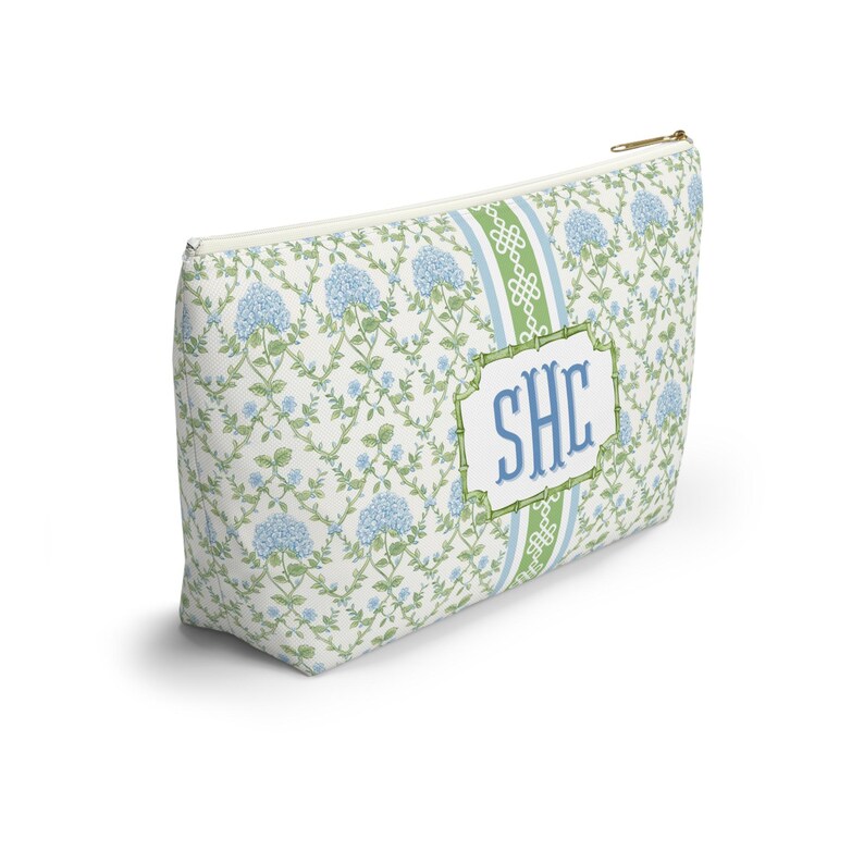 Monogrammed Mahjong Tile Bag: Chinoiserie Cosmetic Pouch image 4