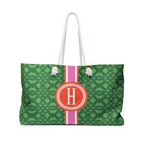Chinoiserie Mahjong Tote, Monogrammed Bag, Mahj Travel Bag, Personalized Gift, Custom Gaming Carrier, Preppy Tote Bag