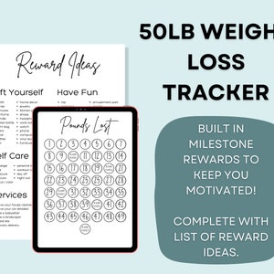Vijftig pond gewichtsverlies tracker, 50 pond, gewichtsverlies dagboek, 50 pond verloren, gewichtsverlies grafiek, gewicht doel, fitness planner afdrukbaar