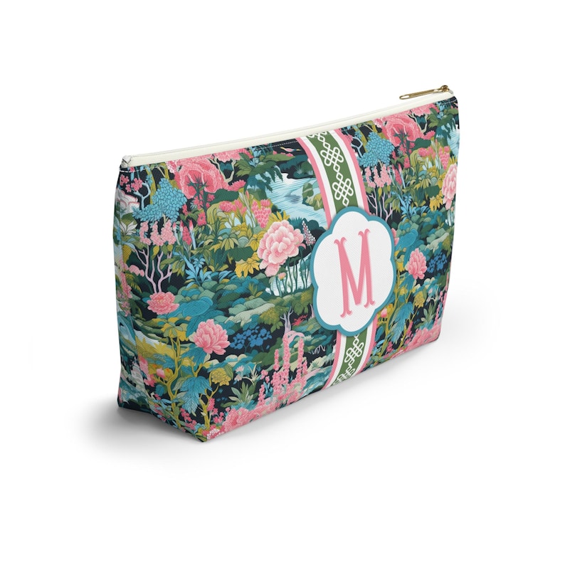 Monogrammed Mahjong Tile Bag: Chinoiserie Travel Pouch image 4