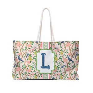 Chinoiserie Mahjong Tote, Monogrammed Bag, Mahj Travel Bag, Personalized Gift, Custom Gaming Carrier, Preppy Tote Bag