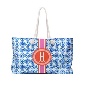 Chinoiserie Mahjong Tote, Monogrammed Bag, Mahj Travel Bag, Personalized Gift, Custom Gaming Carrier, Preppy Tote Bag