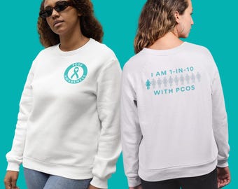 PCOS Awareness Crewneck Sweatshirt: Women's Health Advocate Gift