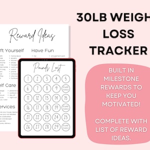 30 pond gewichtsverlies tracker, fitness tracker, 30 pond, gewichtsverlies dagboek, 30 pond verloren, gewichtsverlies grafiek, gewicht doel, afdrukbaar