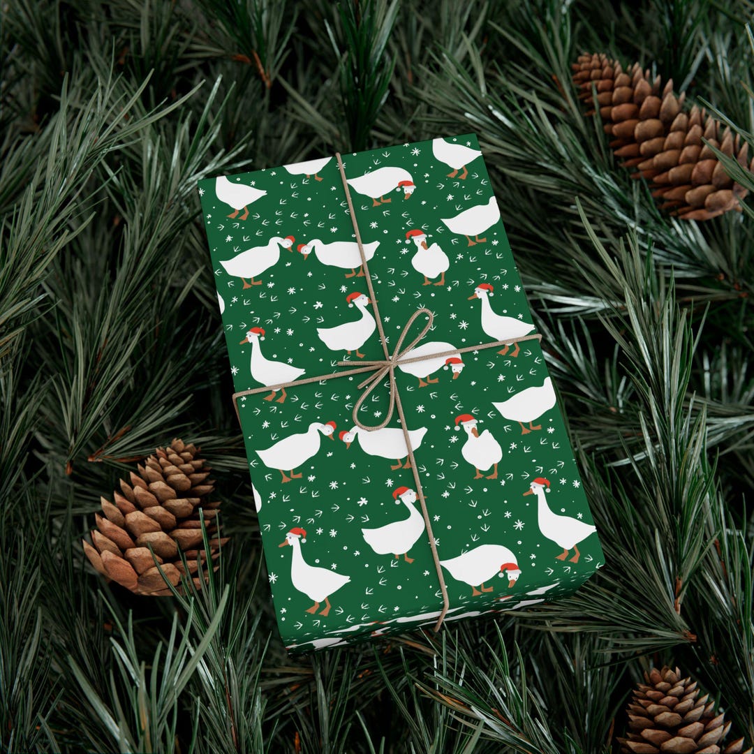 Goose Envelope Christmas Goose Wrapping Paper: Geese Holiday Gift Wrap - Etsy