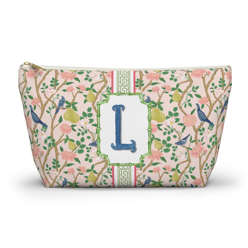 Bolsa de viaje con fichas de mahjong monogramadas: estilo chinoiserie imagen 1