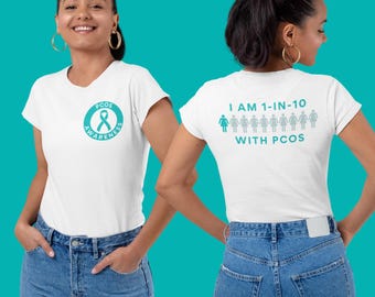 Camiseta de concientización sobre el síndrome de ovario poliquístico, camiseta de apoyo para la infertilidad, camiseta de defensora de la salud de la mujer