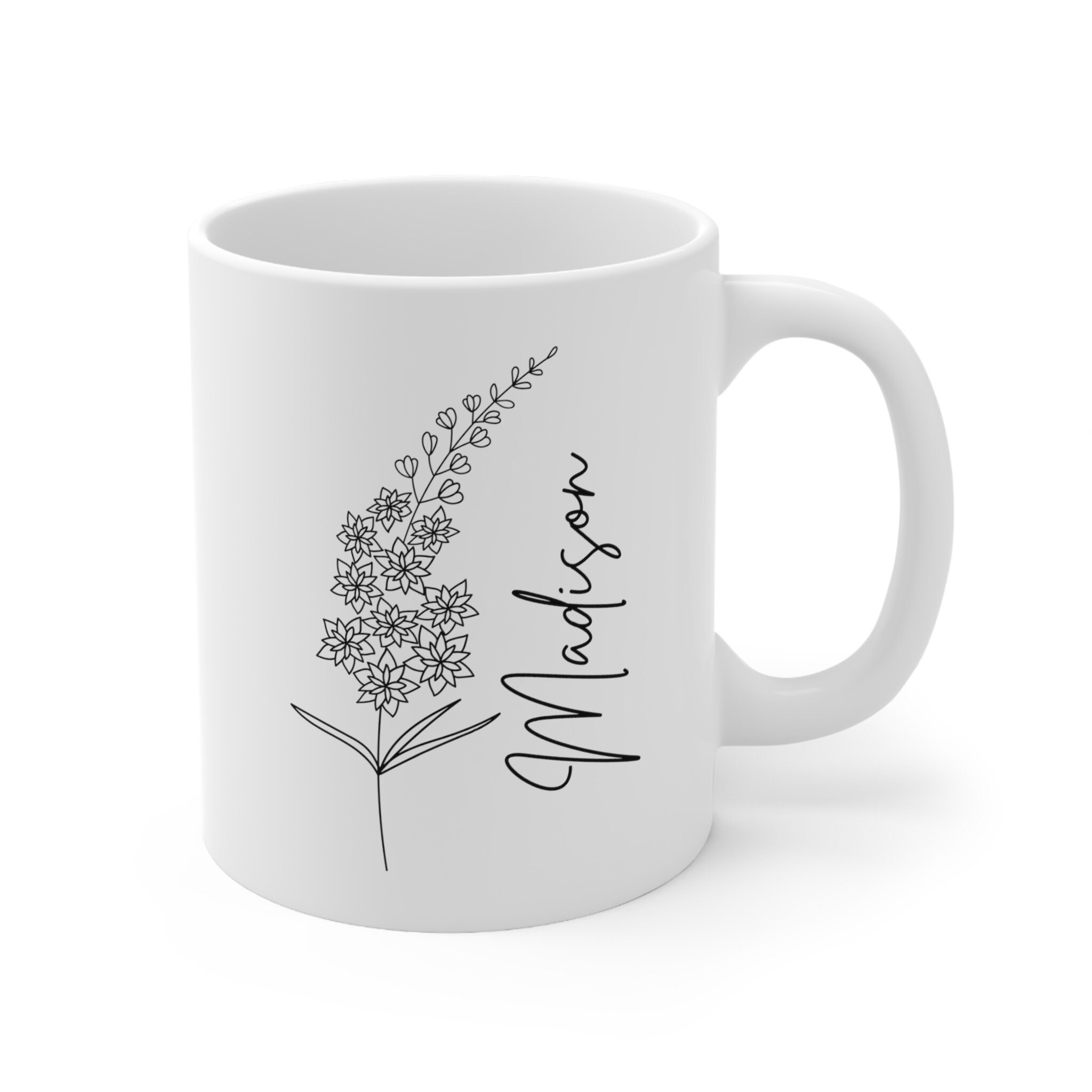 Personalized Mug Birth Flower Mug Custom Mug Birthday Gift Bridesmaid ...