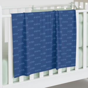 Personalized Baby Name Swaddle Blanket: Jersey Polyester Newborn Gift
