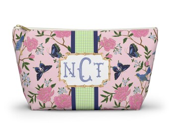 Monogrammed Chinoiserie Mahjong Tile Bag: Personalized Travel Pouch