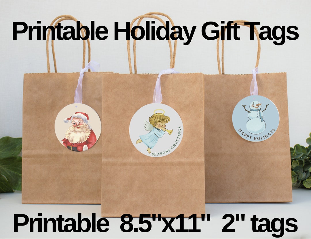 Editable Christmas Gift Tag, Seasons Greetings Gift Tag, Happy Holidays ...