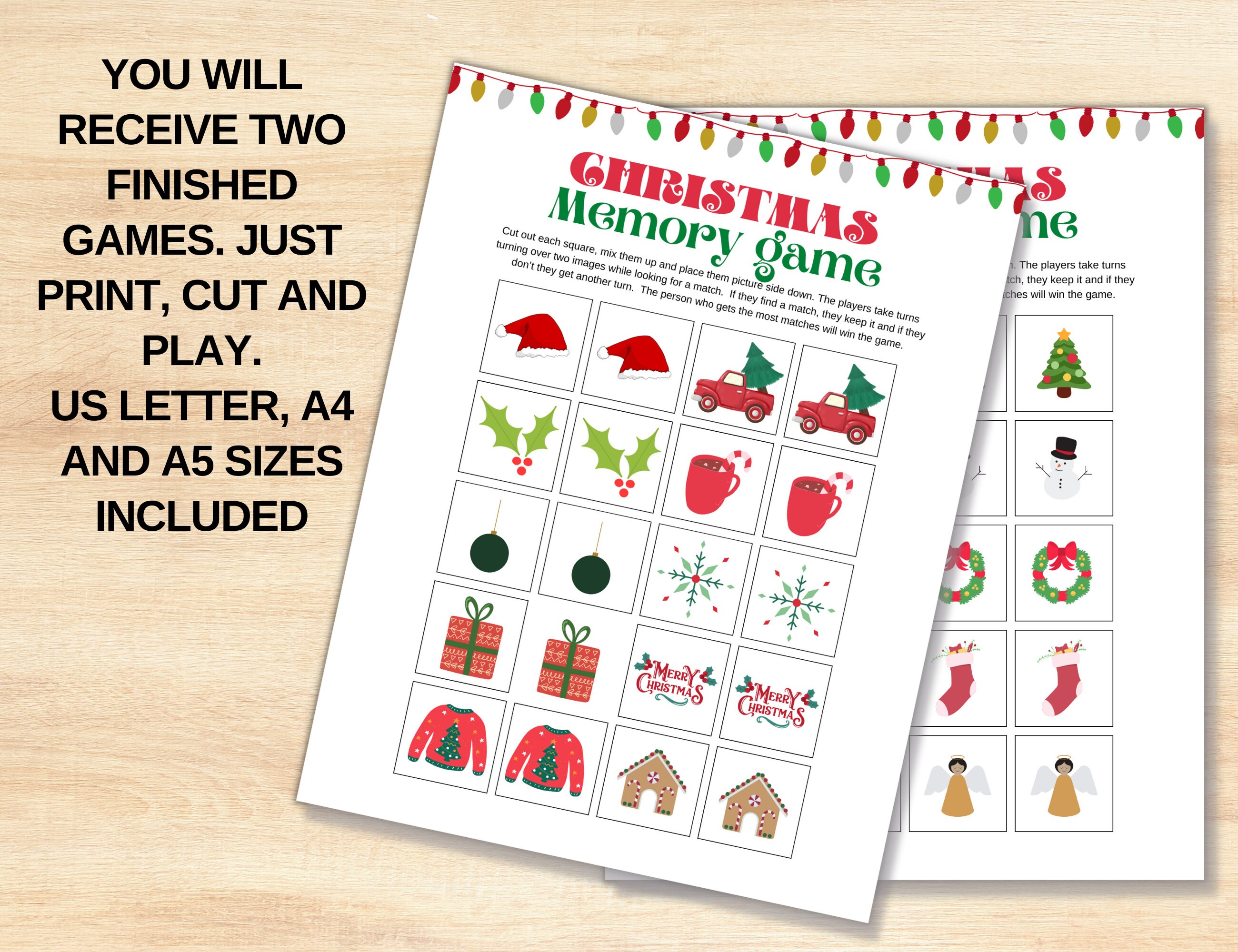 Memory Christmas Game Printable PDF Christmas Party Game - Etsy