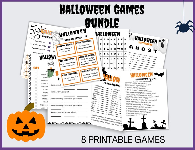 Halloween Party Game, Printable Halloween Finish My Phrase Game family ...