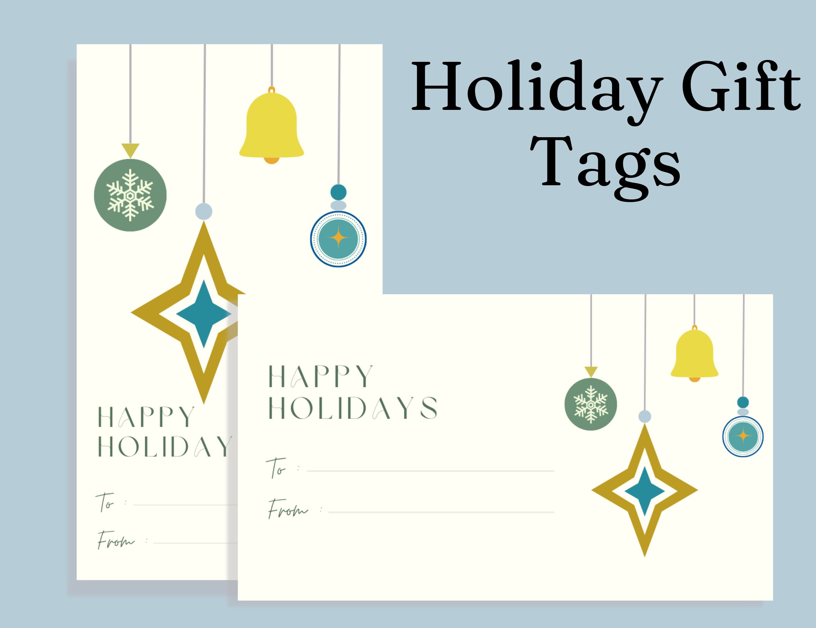 Printable Christmas Tag, Editable Favor Tags, Holiday Gift Tag, DIY ...