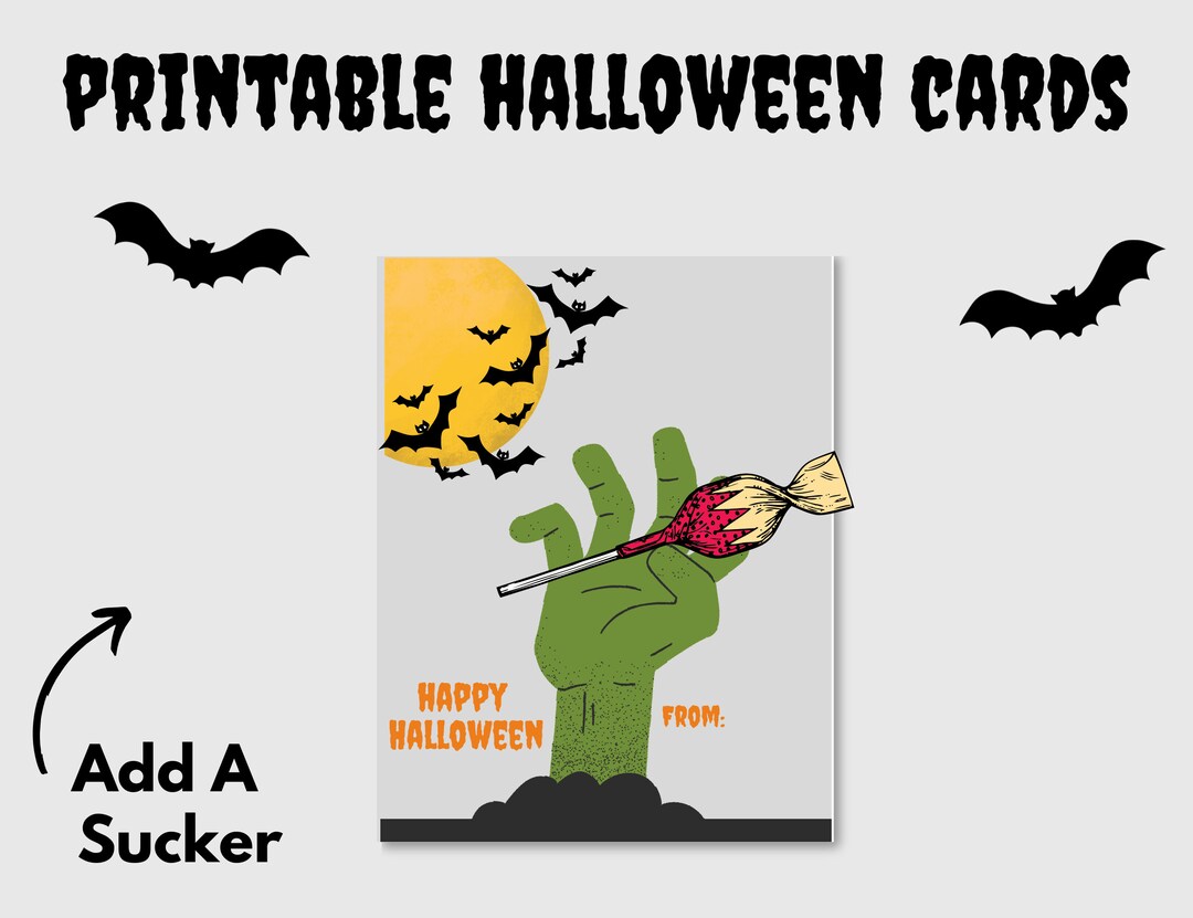 Halloween Printable Cards Kids Halloween Party Halloween - Etsy