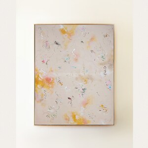 Mirror of You - Original Hand-Painted Canvas | Textured Fine Art with Pressed Flowers | Nature-Inspired Wall Art