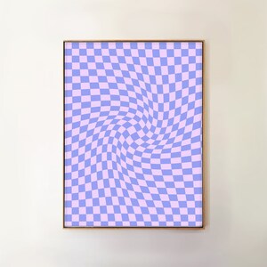 Retro Groovy Wall Decor, Trendy Digital Download Print, Downloadable Prints, Large Printable Art,Trippy Checkered Pattern,Printable Wall Art