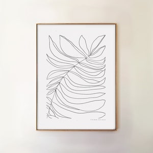 Leaf Plant Illustration by &quot;Sarah AnnaMarie&quot;, Printable Wall Art, Digital Download, Modern Wall Art, Abstract Plant Art Poster