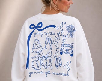 Personalised Bride To Be Sweatshirt or Tshirt • Mrs To Be Jumper with Wedding Icons • Going to the Chapel Bridal Sweater • Engagement Gift