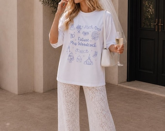 Personalised Bride T-Shirt, Custom Future Mrs Wedding Bridal Shirt, hen do tshirt for bride