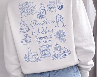 Personalised Italian Bride Jumper or Tshirt | Italian Wedding Sweatshirt | Hen Do Airport Outfit | Mrs To Be Italy Wedding Gift