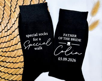 Personalised Wedding Socks, Father of the Bride Gift, Walk Me Down the Aisle Socks, Wedding Day Socks, Dad Wedding Gift, Custom Groom Socks