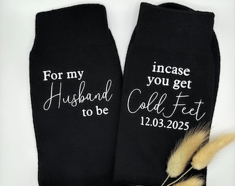 Wedding Socks - groom gifts, in case you get cold feet, groom hamper, personalised groom socks, cold feet socks, groom socks, groom box