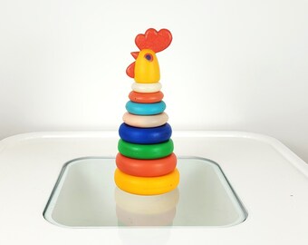 Space Age Rooster CSSR Toy Pop Art Design Colorful Designer Toy 70s