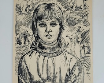 Art print GDR girl in the Berlin Zoo Arno Fleischer