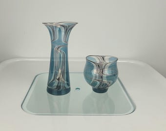 1/2 Dieter Schmidt vases Lauscha studio glass
