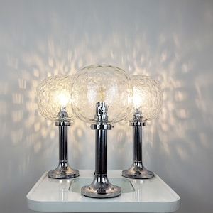 Space Age Tischlampe 70er Bubble Glas