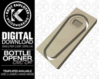 Bottle Opener  | CNC Vector | Beer Opener Insert Hardware| Bottle Opener Template Digital Files - Svg Pdf Dxf Eps Ai Nc