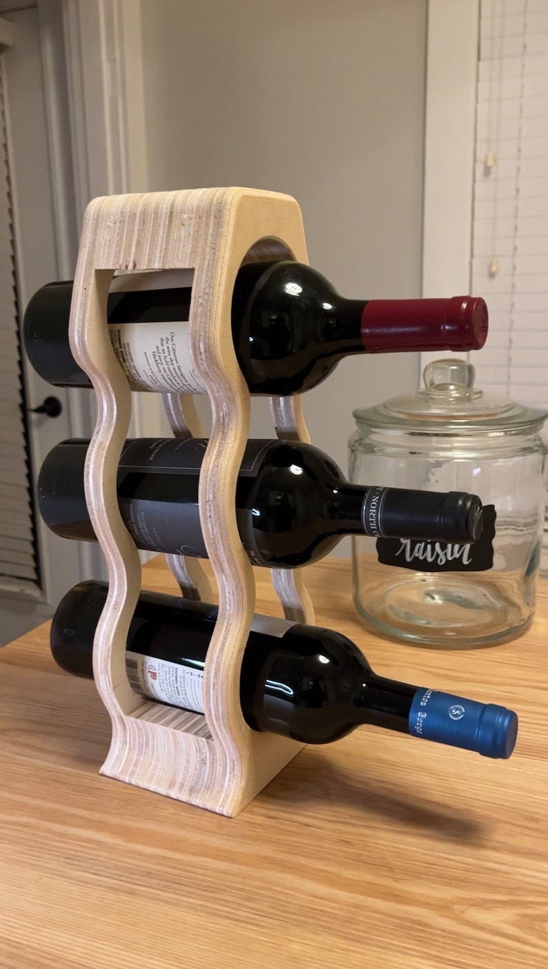 Wine Bottle Holder Modern Wine Rack Wine Holder Wine Rack Wine Storage Rack Wine Rack Digital Files Svg Pdf Dxf Eps Ai image 10