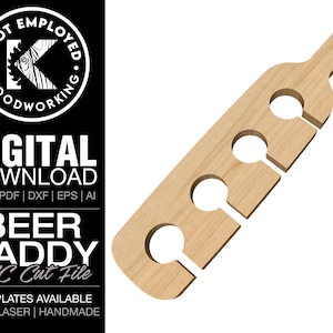 Beer Flight Caddy | Wine Caddy | Beer Flight Board | Beer Paddle | Beer Flight Caddy Template Digital Files - Svg Pdf Dxf Eps Ai