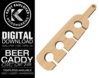 Puede incluir: Un portabotellas de cerveza de madera con forma de botella con cuatro portavasos. El portabotellas está hecho para sostener botellas de cerveza y es una gran adición a cualquier bar en casa.