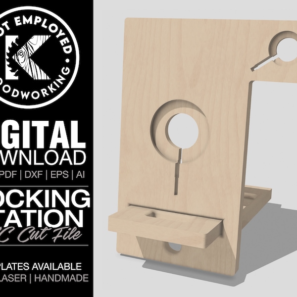 Charging Station | Docking Station | Phone Charging  | Apple Watch and iPhone Stand |  Charging Stand Digital Files - Svg Pdf Dxf Eps Ai