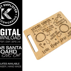 Dear Santa Christmas Tray | Santa Tray |Cookies for Santa Tray | Christmas Board | Dear Santa Template Digital Files - Svg Pdf Dxf Eps Ai