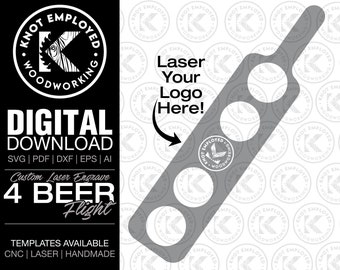 Beer Flight | Custom Beer Flight | Beer Flight Board | Beer Gift |Beer Paddle | Beer Flight Template Digital Files - Svg Pdf Dxf Eps Ai